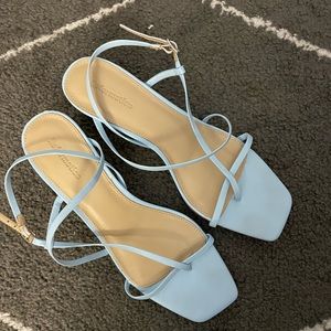 Reformation Baby Blue Strappy Heel